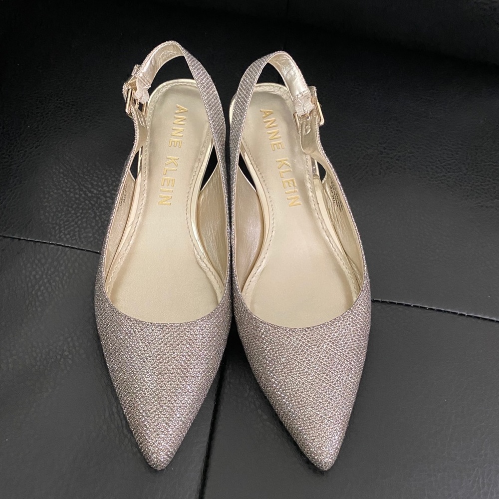 Low heel pointy toe slingbacks
